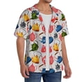 thumbnail image 2 of Naloa Watercolor Teapots Men's Loose Fit Cuban Collar Short-Sleeve Shirt, Hawaiian Shirts, Mens Shirts Casual for Everyday Wear Outings-X-Large, 2 of 5
