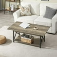 thumbnail image 4 of ZXNYH Coffee Table Large 43.3 x 23.6 inch with Storage Shelf for Living Room, Easy Assembly, Black, 4 of 8