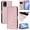 Pink, variant on Phone Case for Blu View 5 Pro Rfid Blocking Flip Folio Card Slots Holder Kickstand Pu Leather Magnetic