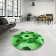 thumbnail image 4 of Ahgly Company Machine Washable Indoor Round Transitional Green Area Rugs, 6' Round, 4 of 7