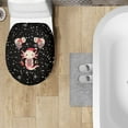 thumbnail image 4 of ZIATUBLE Chrismas Axolotl Toilet Lid Seat Cover Snowman Toilet Seat Lid Cover for Bathroom Snowflake Oval Toilet Lid Covers with Stretch Edges Toilet Seat Cover Protector Universal, 4 of 6