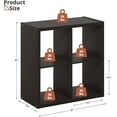 thumbnail image 3 of 4 Black Cube Storage Organizer, 14.6" x 30" x 30" Wooden Cube Storage Organizer with Four Organized Spaces, 2 x 2 Closet Cubbies for Bedroom, Living Room, Playroom, Dark Brown, 3 of 13