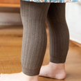 thumbnail image 5 of XBASW Toddler Baby Girls Knit Leggings Little Girls Stretch Ribbed Bottom Pants Solid Color Footless Tights for Spring Fall 6M-6T, 5 of 9