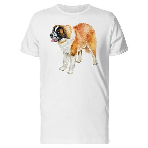 St Bernard In Watercolor T-Shirt Men -Image by Shutterstock, Male Large