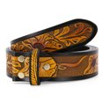 thumbnail image 2 of Classic Western Denim Design Leather Bull-head Design Snap Button Belt Men's Women-No Buckle, 2 of 3