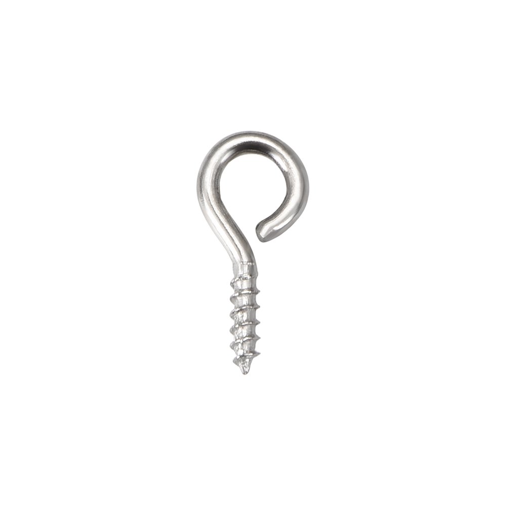 0.59" Small Screw Eye Hooks Self Tapping Screws Carbon Steel Screwin