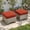 Coarse Orange Red,Gray Wicker A, variant on Ovios Outdoor Patio Ottoman with Cushion Wicker Coffee Table Extra Seat for Garden, Backyard, Porch, or Balcony
