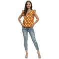 thumbnail image 6 of WBQ Women's Polka Dot Ruffle Sleeveless T Shirt Summer Casual Crewneck Tee Tank Tops Shirts, S-3XL, 6 of 6