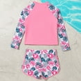 thumbnail image 4 of Pimfylm Girls Tankini Rash Guard Set Girls Rash Guard Swimsuit Teens Two Piece Bathing Suit Long Sleeve Swimwear Pink,Size for 8-9 Years, 4 of 6