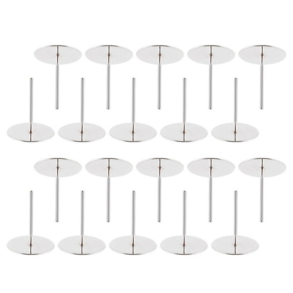 Pendientes de botón de oreja de decoración simple de 200 piezas para mujer, mujer y mujer (10 mm, plata)