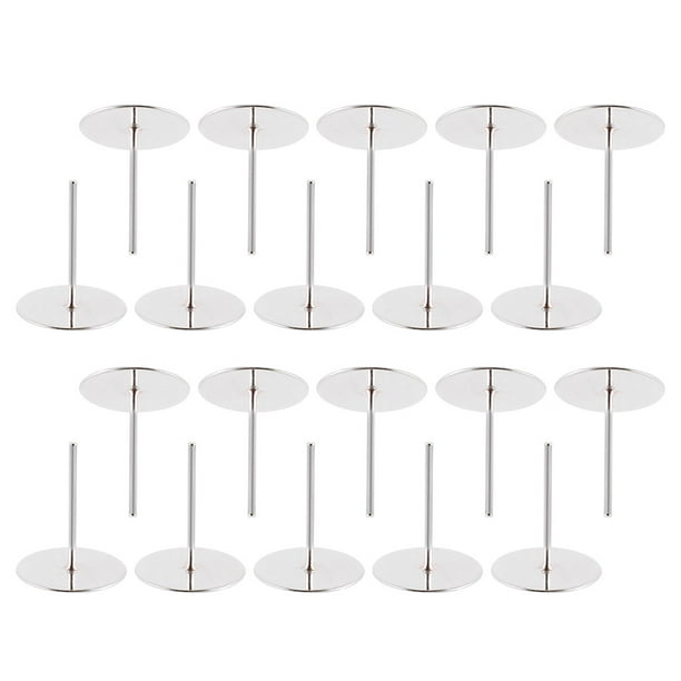 Pendientes de botón de oreja de decoración simple de 200 piezas para mujer, mujer y mujer (10 mm, plata)