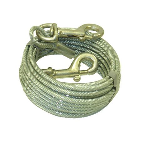 Pet Select Vinyl-Coated Steel Cable Dog Tie Out, Heavy Weight: 15', 20', or 30'