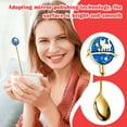 thumbnail image 5 of Cute Cartoon Character Long-Handle Stirring Spoon, 16.5cm Gold-Plated Metal Tableware, Drink Mixing Spoon for Coffee/Tea/Milkshakes, Home Kitchen Utensil, 5 of 6