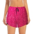 thumbnail image 2 of KLL Rose Red Glitter Pattern Shorts Women,Athletic Shorts High Waisted Running Shorts Pocket Sporty Short Gym Elastic Workout Shorts-XX-Large, 2 of 7
