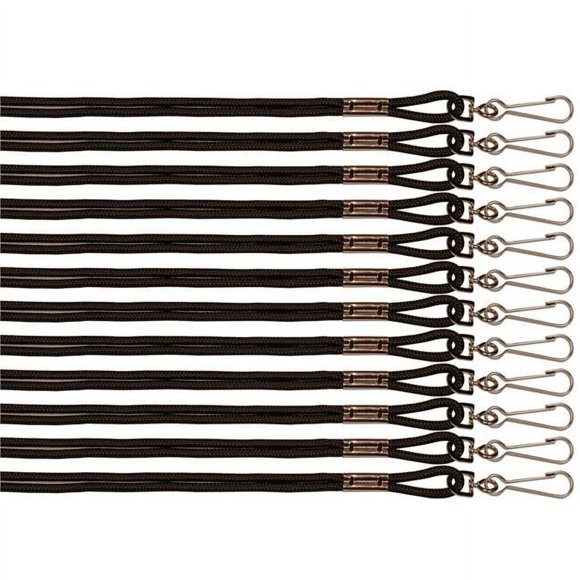 Champion Sports CHS126BK-3 Black Lanyards - 12 Per Pack - Pack of 3