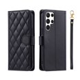 thumbnail image 3 of Funda de cuero a cuadros con tapa tipo billetera para Samsung Galaxy S24 S23 S22 S21 S20 FE S10 Note 20 Ultra 10 Plus 9 8, 3 of 5