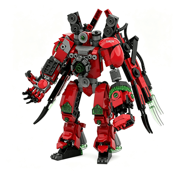 Mecha Building Blocks Set, Red Robot Mech Model Kit, 643 Pcs Creative Sci‑Fi Action Figure Bricks, Collectible Display Toy for Teen Adult
