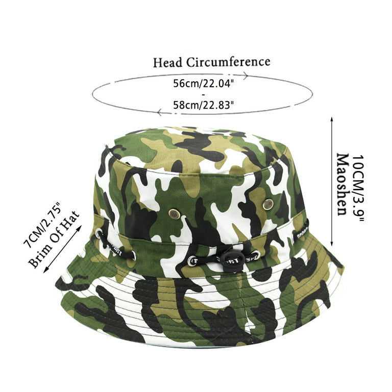 Camouflage Bucket Hats for Men Summer Adjustable Cotton Fisherman Cap  Outdoor Packable Camo Fishing Hiking Sun Hat