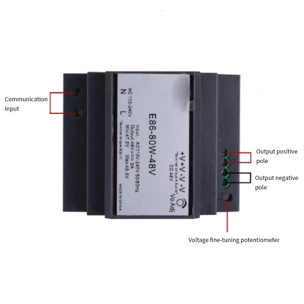 Professional 80W 220V 48V Power Converters With Protections DIN Rails For Commercial Applications