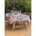 thumbnail image 2 of Outdoor Tablecloth with Umbrella Hole and Zipper, Blue Coastal Fall Rectangle Table Cloth 52x70 Inch Waterproof Tablecloth, Thanksgiving Pumpkins Starfish Botanical Picnic Table Cover for Patio, 2 of 7
