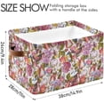 thumbnail image 4 of Storage Basket Vintage Floral Bird Storage Bin with Handle , Large Storage Cube Collapsible for Shelves Closet Bedroom Living Room 1PC Decor Gifts, 4 of 7
