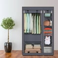 thumbnail image 3 of Closet Organizer for Bedroom, Wardrobe Rack for Home PKWQ504GY-1, Gray 67" Portable Clothes Closet Wardrobe with Non-woven Fabric and Hanging Rod Quick and Easy to Assemble, 3 of 4