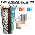 thumbnail image 3 of 16oz Tumblers Leopard and Tiger Pattern Stainless Steel Vacuum Insulated Double Wall Travel Tumbler Cups Mug with Lid and Straw,Cleaning Brush for Coffee,Tea, 3 of 4