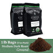 The Bean Coffee Company Organic Breakfast Blend, Medium Dark Roast, Ground, 16-Ounce Bags (Pack of 2)