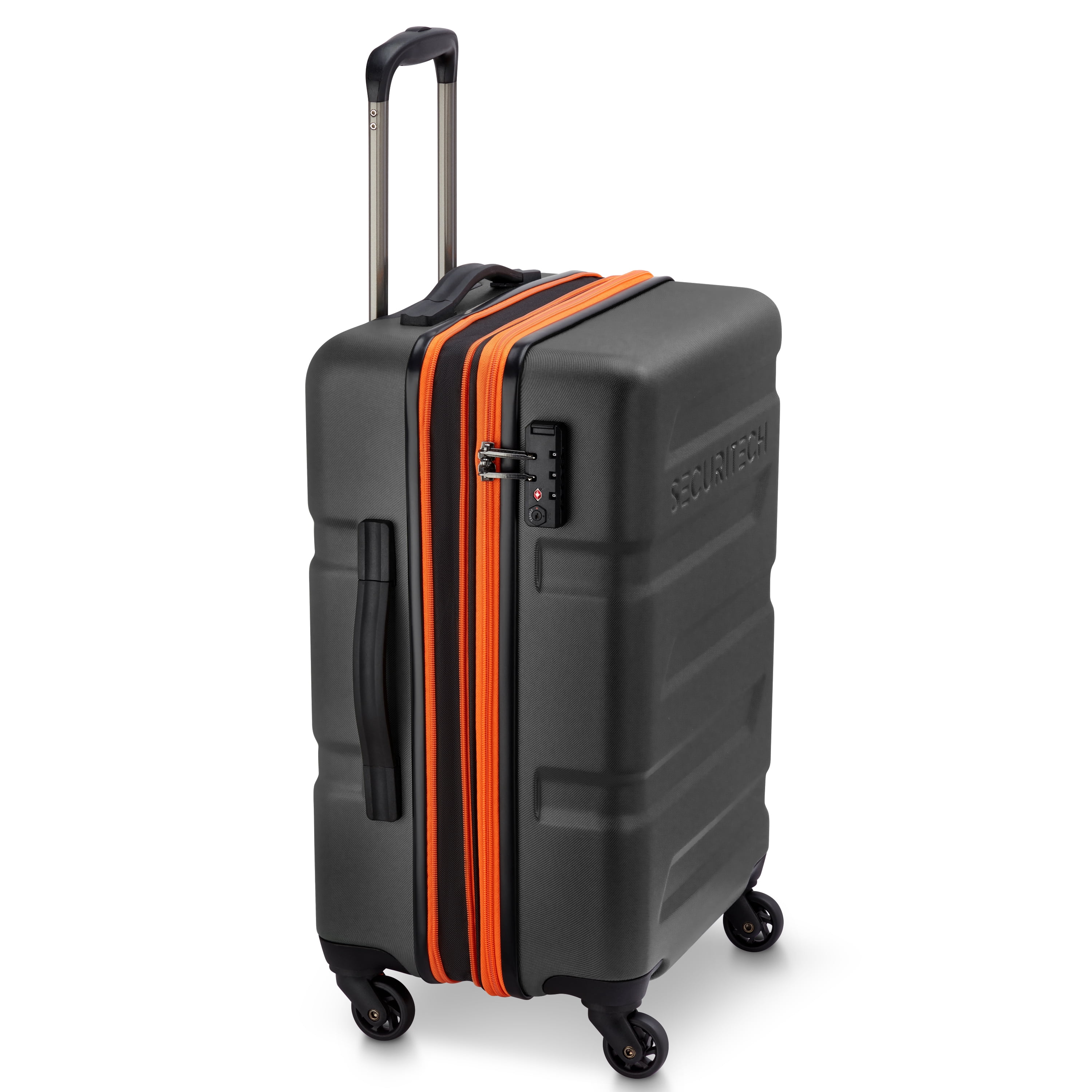 Securitech by Delsey, Slash Carry-on Expandable Spinner Luggage, Black