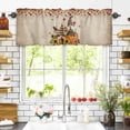 thumbnail image 3 of Gnome Pumpkin Valances for Windows Thanksgiving Sunflower Rod Pocket Curtain Valance Window Treatment Short Curtains for Kitchen Living Room, 42"x18", 3 of 5