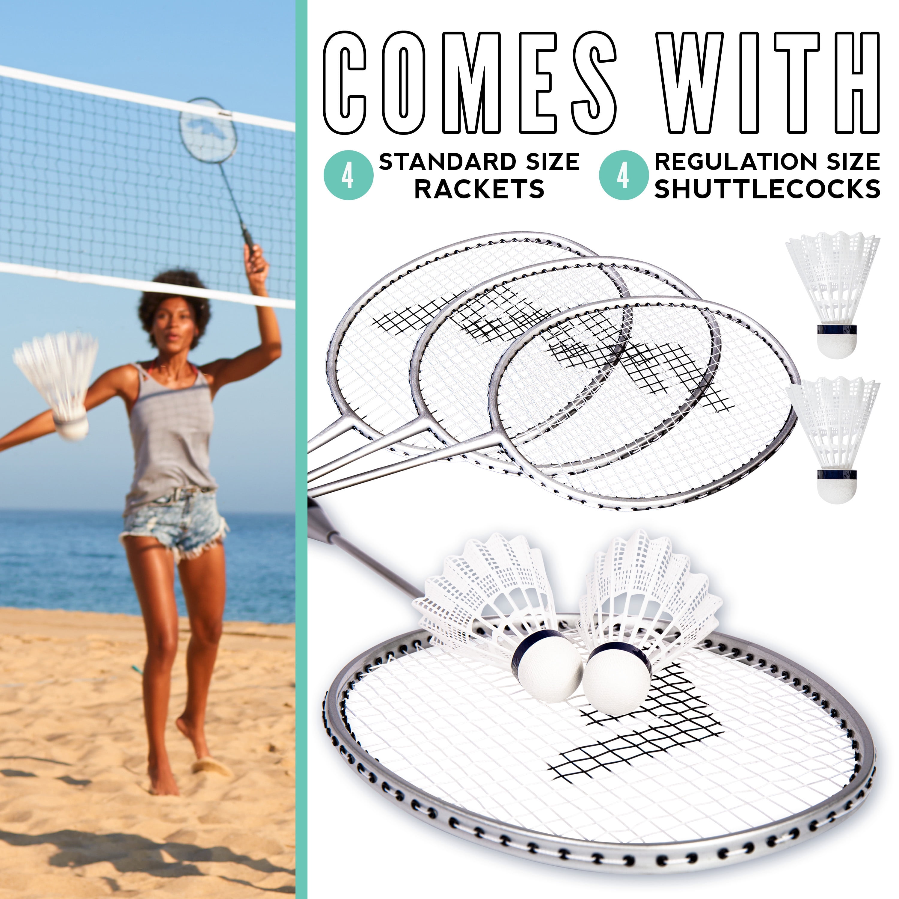 Franklin Sports Badminton Rackets and Shuttlecock Set