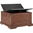thumbnail image 5 of Farmhouse Coffee Table 32" W Square Wood Center Table with Hinged Lift Top with Large Hidden Storage Compartment for Home, Living Room (Cherry & Style 1), 5 of 8