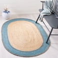 thumbnail image 2 of SAFAVIEH Natural Fiber Cirino Bordered Area Rug, Natural/Blue, 4' x 6' Oval, 2 of 8