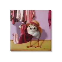 Bird Pink Dressing Room Clothes Animals & Insects Painting Gallery Wrapped Canvas Print Wall Art