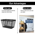 thumbnail image 2 of NPET Large Laundry Hamper Basket, Protable Plastic Clothes Bag with EVA Waterproof & Breathable Mesh Material, Storage Bins for Laundry, Bathroom, Bedroom and Dormitor（Square,Black,Small）, 2 of 9
