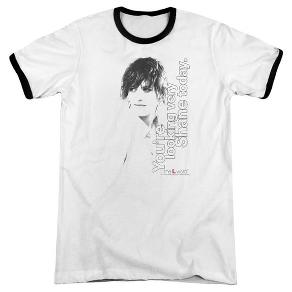 The L Word Looking Shane Today Adult Ringer T-Shirt White Black