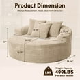 thumbnail image 6 of Vcatnet 58"x58" Chaise Lounge Chair Indoor Corduroy Sleeper Couch Sofa Bed for Living Room and Bedroom, Beige, 6 of 6