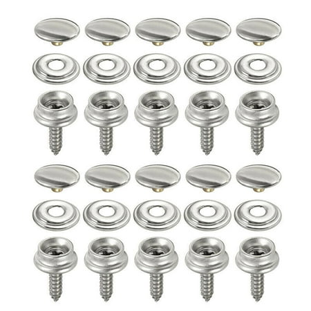 

30PCS Snap Fastener Stainless Canvas Screw Kit For Tent Boat Marine