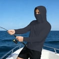 thumbnail image 5 of UPF 50+ Men’s Long Sleeve Performance Fishing Hiking Sun Protection Shirt with Mask UV Neck Gaiter Hoodie Blue M, 5 of 7