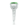 thumbnail image 3 of ANGARA Lab Grown Vintage Style Cushion Emerald Solitaire Ring for Women in 14K White Gold (Size-8mm) | May Birthstone Jewelry for Her | Lab-Grown Emerald Engagement Ring, 3 of 9