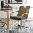 thumbnail image 4 of SAFAVIEH Malou Industrial Velvet Solid Dining Armchair, Olive/Natural, 4 of 13