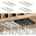 thumbnail image 1 of xianyou-4 Pack Self Adhesive Wine Glass Rack,Wine Glass Rack, Punch-free Under Cabinet Stemware Wine Glass Holder Glasses Storage Hanger plastic Organizer Stemware Racks (White), 1 of 4