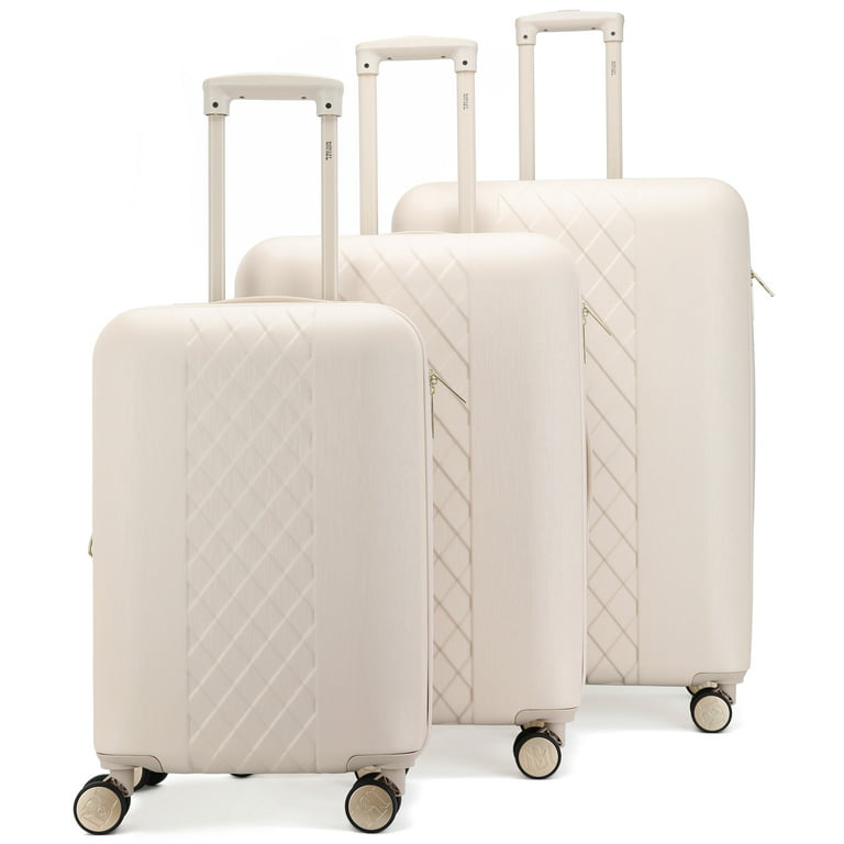 BADGLEY MISCHKA Diamond 3 Piece Expandable Luggage Set (Champagne) 