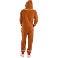 thumbnail image 5 of Mono de franela para niño y adulto con diseño de hombre de jengibre navideño, disfraz de cosplay para fiesta navideña, mono cálido acolchado, regalo de Navidad, 5 of 5