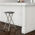 thumbnail image 2 of Lavish Home Folding Stool - Backless 24-Inch Stool with 225lb Capacity for Kitchen or Rec Room - Portable Indoor Counter Bar Stools (Gray), 2 of 5