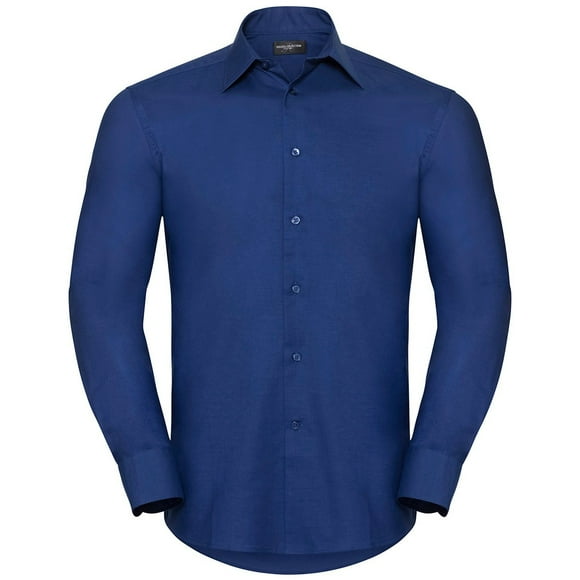 Russell Collection Mens Oxford Easy-Care Tailored Long-Sleeved Shirt