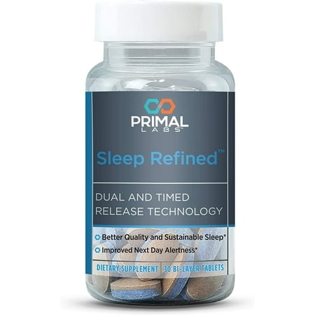 Primal Labs Sleep Refined Time Release Melatonin With 2 Patented Plant Extracts (L-Theanine & Venetron)