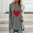 thumbnail image 2 of Moda Mujer O Cuello Camiseta de manga larga Otoño Día de San Valentín Impresión Blusa suelta Tops Fridja FKASFK2561, 2 of 8