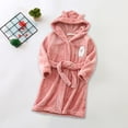 thumbnail image 2 of GCETTIC Boys Bathrobe Boys Soft Hooded Bathrobe Kids Warm Fleece Robe Sleepwear Red,9-10 Years, 2 of 6