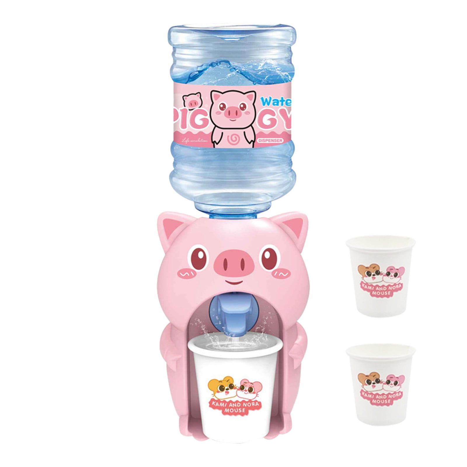 S-JIANG Mini Water Dispenser Toy Drinking Water Cooler - Cute Animal Pig  Duck Birthday Cchristmas Gift, House Accessories V7I0 